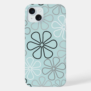 Abstracte grote bloem contouren BWG + eendenei bla iPhone 15 Plus Case