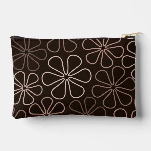Abstracte grote bloemcontouren Browns & Creams Etui (Achterkant)