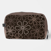 Abstracte grote bloemcontouren Browns & Creams Toilettasje (Voorkant)