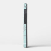 Abstracte grote bloemcontouren BWG + eendenei blau Case-Mate iPhone Case (Achterkant / Links)