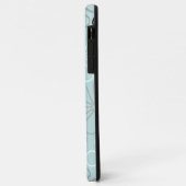 Abstracte grote bloemcontouren BWG + eendenei blau Case-Mate iPhone Case (Achterkant/links)