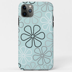 Abstracte grote bloemcontouren BWG + eendenei blau Case-Mate iPhone Case