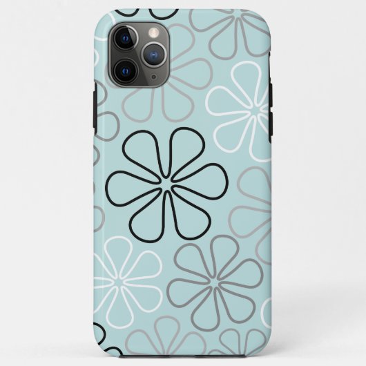 Abstracte grote bloemcontouren BWG + eendenei blau Case-Mate iPhone Case (Achterkant)