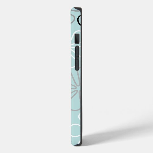 Abstracte grote bloemcontouren BWG + eendenei blau Case-Mate iPhone Case (Achterkant / Links)