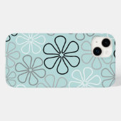 Abstracte grote bloemcontouren BWG + eendenei blau Case-Mate iPhone Case (Achterkant (horizontaal))