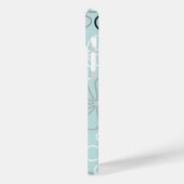 Abstracte grote bloemcontouren BWG + eendenei blau Case-Mate iPhone Case (Achterkant / Links)