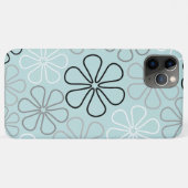 Abstracte grote bloemcontouren BWG + eendenei blau Case-Mate iPhone Case (Achterkant (horizontaal))