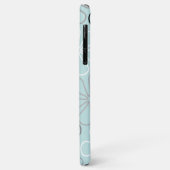 Abstracte grote bloemcontouren BWG + eendenei blau Case-Mate iPhone Case (Achterkant/links)