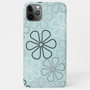 Abstracte grote bloemcontouren BWG + eendenei blau Case-Mate iPhone Case