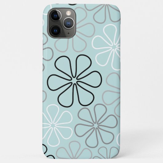 Abstracte grote bloemcontouren BWG + eendenei blau Case-Mate iPhone Case (Achterkant)