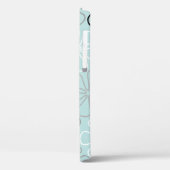Abstracte grote bloemcontouren BWG + eendenei blau Case-Mate iPhone Case (Achterkant / Links)