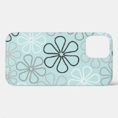 Abstracte grote bloemcontouren BWG + eendenei blau Case-Mate iPhone Case (Achterkant (horizontaal))