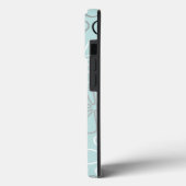 Abstracte grote bloemcontouren BWG + eendenei blau Case-Mate iPhone Case (Achterkant / Links)
