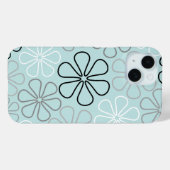 Abstracte grote bloemcontouren BWG + eendenei blau Case-Mate iPhone Case (Achterkant (horizontaal))
