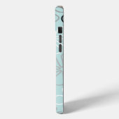 Abstracte grote bloemcontouren BWG + eendenei blau Case-Mate iPhone Case (Achterkant / Links)