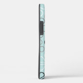 Abstracte grote bloemcontouren BWG + eendenei blau Case-Mate iPhone Case (Achterkant / Rechts)