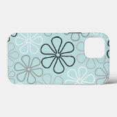 Abstracte grote bloemcontouren BWG + eendenei blau Case-Mate iPhone Case (Achterkant (horizontaal))
