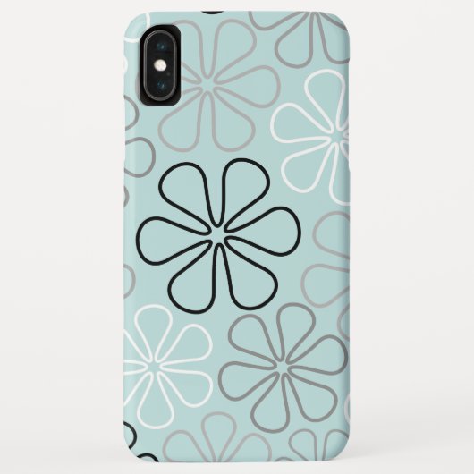 Abstracte grote bloemcontouren BWG + eendenei blau Case-Mate iPhone Case (Achterkant)