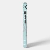 Abstracte grote bloemcontouren BWG + eendenei blau Case-Mate iPhone Case (Achterkant / Links)