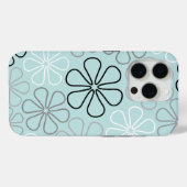 Abstracte grote bloemcontouren BWG + eendenei blau Case-Mate iPhone Case (Achterkant (horizontaal))