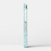 Abstracte grote bloemcontouren BWG + eendenei blau Case-Mate iPhone Case (Achterkant / Links)