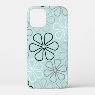 Abstracte grote bloemcontouren BWG + eendenei blau Case-Mate iPhone Case