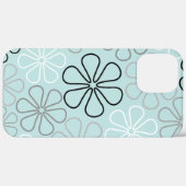 Abstracte grote bloemcontouren BWG + eendenei blau Case-Mate iPhone Case (Achterkant (horizontaal))