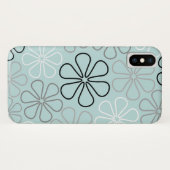 Abstracte grote bloemcontouren BWG + eendenei blau Case-Mate iPhone Case (Achterkant (horizontaal))