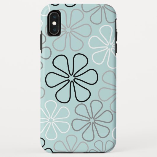 Abstracte grote bloemcontouren BWG + eendenei blau Case-Mate iPhone Case (Achterkant)