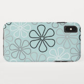 Abstracte grote bloemcontouren BWG + eendenei blau Case-Mate iPhone Case (Achterkant (horizontaal))
