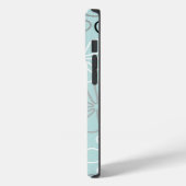 Abstracte grote bloemcontouren BWG + eendenei blau Case-Mate iPhone Case (Achterkant / Links)