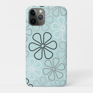Abstracte grote bloemcontouren BWG + eendenei blau Case-Mate iPhone Case