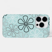 Abstracte grote bloemcontouren BWG + eendenei blau Case-Mate iPhone Case (Achterkant (horizontaal))