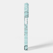 Abstracte grote bloemcontouren BWG + eendenei blau Case-Mate iPhone Case (Achterkant / Rechts)