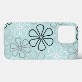 Abstracte grote bloemcontouren BWG + eendenei blau Case-Mate iPhone Case (Achterkant (horizontaal))