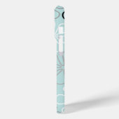 Abstracte grote bloemcontouren BWG + eendenei blau Case-Mate iPhone Case (Achterkant / Links)
