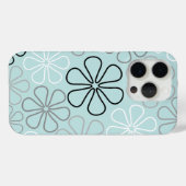 Abstracte grote bloemcontouren BWG + eendenei blau Case-Mate iPhone Case (Achterkant (horizontaal))