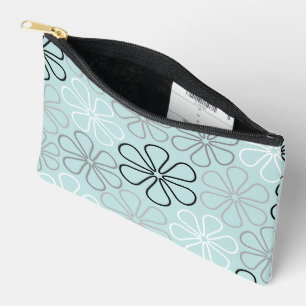 Abstracte grote bloemcontouren BWG + eendenei blau Etui