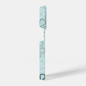 Abstracte grote bloemcontouren BWG + eendenei blau iPhone Hoesje (Rechterkant)