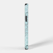 Abstracte grote bloemcontouren BWG + eendenei blau iPhone Hoesje (Rechterkant)