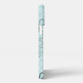 Abstracte grote bloemcontouren BWG + eendenei blau iPhone Hoesje (Rechterkant)