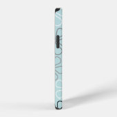 Abstracte grote bloemcontouren BWG + eendenei blau iPhone Hoesje (Rechterkant)