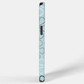 Abstracte grote bloemcontouren BWG + eendenei blau iPhone Hoesje (Rechterkant)