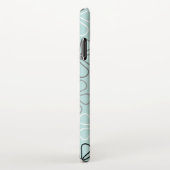 Abstracte grote bloemcontouren BWG + eendenei blau iPhone Hoesje (Rechterkant)