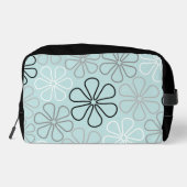 Abstracte grote bloemcontouren BWG + eendenei blau Toilettasje (Achterkant)