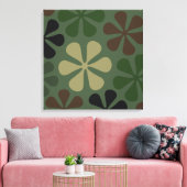 Abstracte grote bloemen camouflage canvas afdruk (Insitu (Woonkamer))