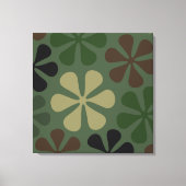 Abstracte grote bloemen camouflage canvas afdruk (Voorkant)