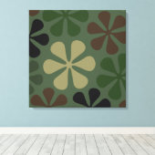 Abstracte grote bloemen camouflage canvas afdruk (Insitu (Houten vloer))