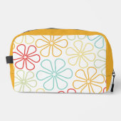 Abstracte Grote Bloemen Rood Geel Limoen Blauwgroe Toilettasje (Voorkant)