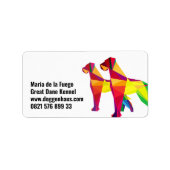 Abstracte grote hond Dog Argenta Etiket (Voorkant)